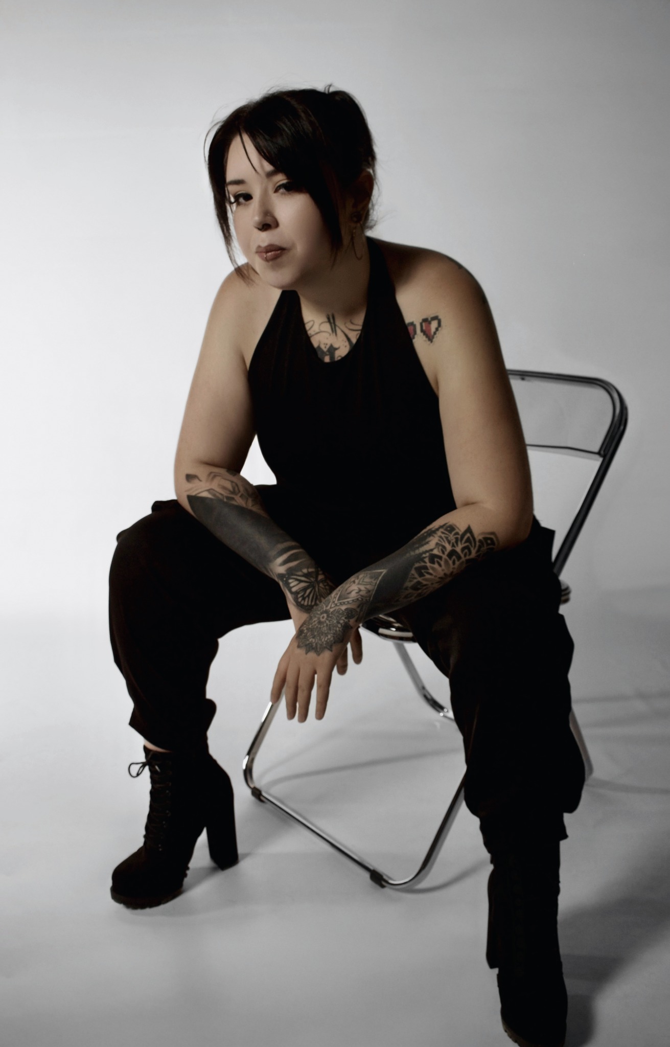 Audreyanna Gonzales seated in the studio